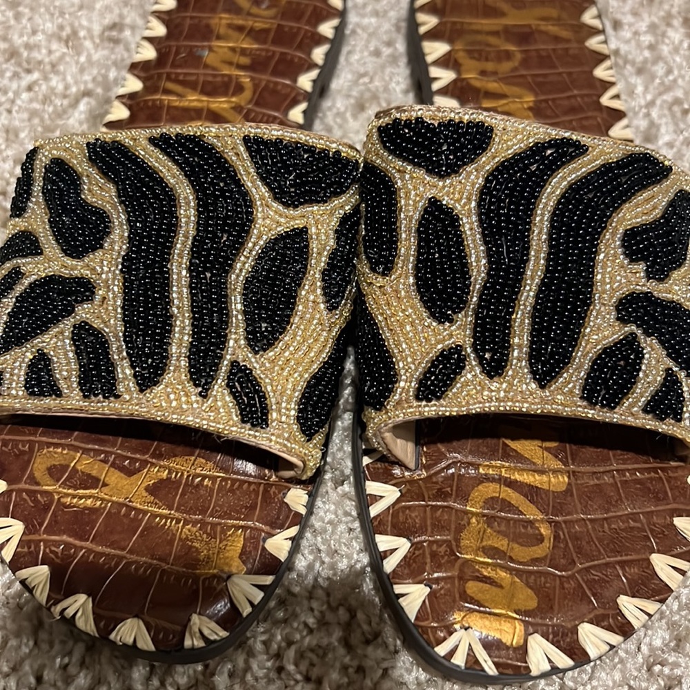 Sam Edelman sandals beautiful zebra beads detail used gently true to size - Picture 17 of 17